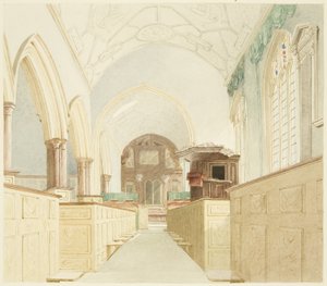 Interior of St Mary-le-Port Church by James Johnson