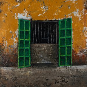 Rustic Green Doorway