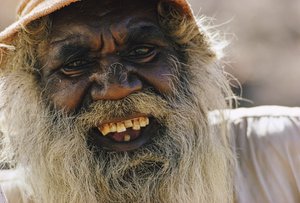 Portrait of an Australian Aborigine man, Marble Bar, Western Australia