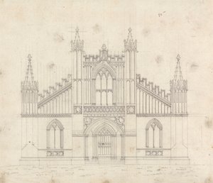 Preparatory drawing for Design 11, Plate 9 of A Collection of Designs for Rural Retreats