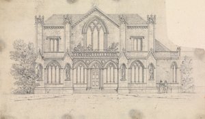 Preparatory drawing for Design 16, Plate 12 of A Collection of Designs for Rural Retreats