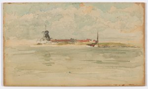A Little Red Note–Dordrecht by James Abbott McNeill Whistler