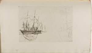 A Sketch of Shipping by James Abbott McNeill Whistler