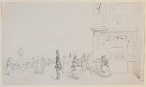 A Group of Figures on an Esplanade by James Abbott McNeill Whistler