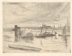 Battersea Dawn (Cadogan Pier), from the Thames Set by James Abbott McNeill Whistler