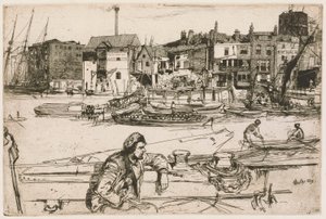 Black Lion Wharf, from the Thames Set (A Series of Sixteen Etchings of Scenes on the Thames and Other Subjects) by James Abbott McNeill Whistler