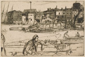 Black Lion Wharf, from the Thames Set (A Series of Sixteen Etchings of Scenes on the Thames and Other Subjects) by James McNeill Whistler