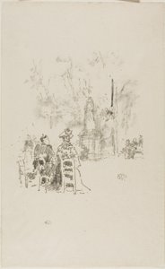 Conversation under the Statue, Luxembourg Gardens by James Abbott McNeill Whistler