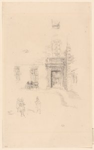 Courtyard, Chelsea Hospital by James Abbott McNeill Whistler