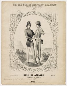 Design cover and sheet music for "West Point Song of the Graduates"