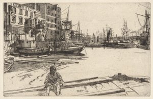 Eagle Wharf, from the Thames Set (A Series of Sixteen Etchings of Scenes on the Thames and Other Subjects)