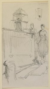 Figures by a Fountain by James Abbott McNeill Whistler