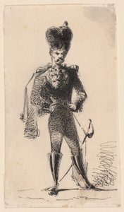 Hussar (recto) Man with a Top Hat and Bandaged Head (verso)