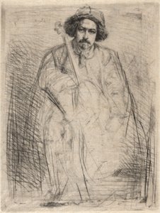 J. Becquet, Sculptor (The Fiddler), from the Thames Set (A Series of Sixteen Etchings of Scenes on the Thames and Other Subjects) by James McNeill Whistler