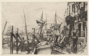 Limehouse, from the Thames Set (A Series of Sixteen Etchings of Scenes on the Thames and Other Subjects) by James Abbott McNeill Whistler