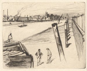 Millbank, from the Thames Set (A Series of Sixteen Etchings of Scenes on the Thames and Other Subjects)