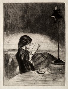 Reading by Lamplight by James McNeill Whistler
