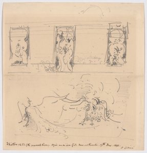 Sketch of the Peacock Room by James McNeill Whistler