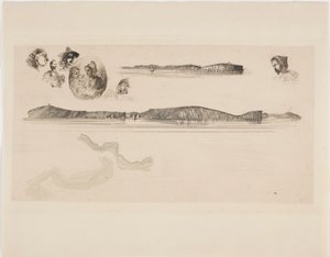 Sketches on the Coast Survey Plate by James Abbott McNeill Whistler