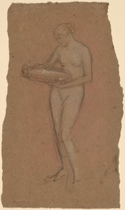 Standing Female Nude Holding a Bowl by James Abbott McNeill Whistler
