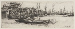 Thames Warehouse, from the Thames Set (A Series of Sixteen Etchings of Scenes on the Thames and Other Subjects) by James Abbott McNeill Whistler