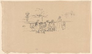 The Terrace, Luxembourg by James Abbott McNeill Whistler