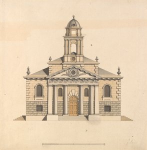 Design for a Church: Elevation of the West Front by James Paine