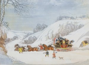 A Mail in Deep Snow, engraved by George Hunt