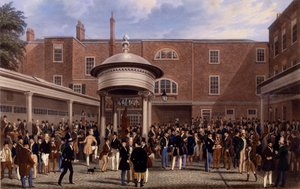 Settling Day at Tattersalls, print made by Charles Hunt, 1836