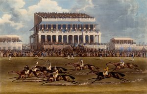 The Grand Stand at Epsom Races (print made by Charles Hunt, 1836) by James Pollard