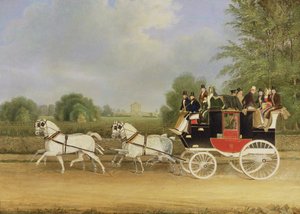 The London-Farringdon Coach Passing Buckland House, Berkshire by James Pollard