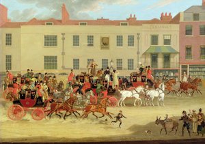 The North Country Mails at the Peacock, Islington by James Pollard