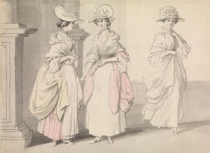 Three Ladies Standing on a Terrace by James Roberts