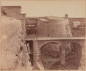 Bridge at the Porta Reale, Malta, circa 1856 by James Robertson