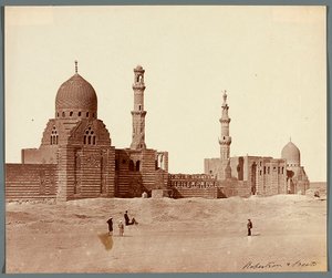Egypt. Cairo. Two Religious-Funeral Complexes in the Northern Necropolis: Mamluk Sultan Inal (mid 15th century) [right] and Mamluk Emir Kurkumas (early 16th century) [left] by James Robertson