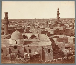 Egypt. Cairo. General View - in the background madrasa - mausoleum Umm As-Sultan Sha