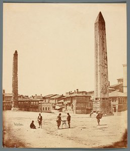 Obelisks in the Hippodrome [Istanbul. Hippodrome in front of the Blue Mosque with two obelisks - in the foreground the Obelisk of Theodosius]