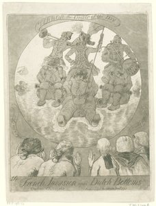 Caricature of the French Invasion, 1795 (French Invasion upon Dutch Bottoms. Ombres Chinoises / Terror the Order of the Day)