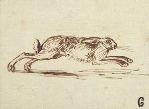 A Hare Running, With Ears Laid Back by James Seymour