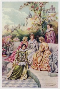 Mary Stuart, the future Mary Queen of Scots, with her court, the Four Marys, during her time in France, 1550s