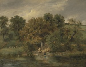 Sheep Washing at Postwick Grove, Norwich by James Stark