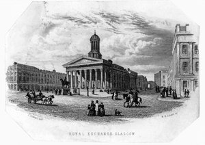 The Royal Exchange, Glasgow, engraved by William Home Lizars
