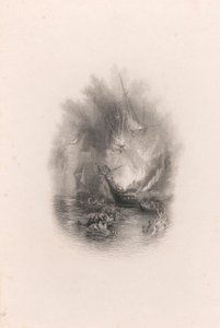 Fire at Sea (vignette) by James T. Willmore