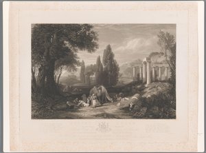 Landscape with Dromedaries, Ruins and Sleeping Men