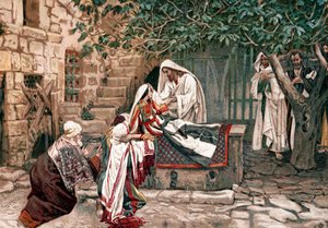 Christ Raising the Daughter of Jairus, Governor of the Synagogue, from the Dead by James Tissot