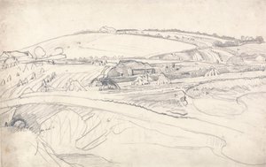 Landscape with a Farm and Cornstalks