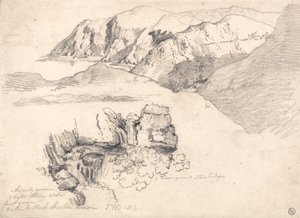Studies of a Hilly Coast, and a Rocky Waterfall by James Ward
