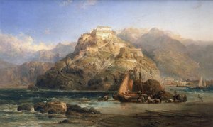 View of San Sebastian (Spain), in the Center, Mount Urgull and the Buildings of the Castle of Santa Cruz de la Mota by James Webb
