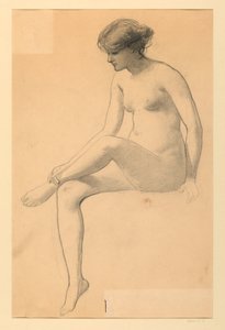 Seated Female Nude by James Wells Champney