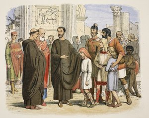 Gregory and the English Slaves at Rome, 590 AD, from A Chronicle of England BC 55 to AD 1485